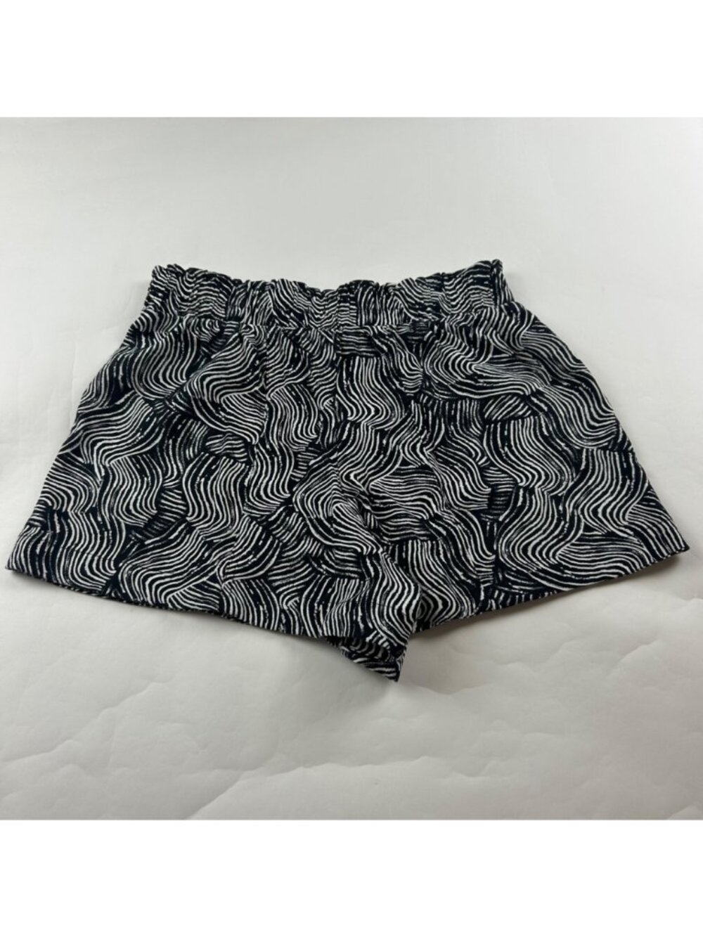 A New Day Black Swirl Linen Blend High Rise Pull On Shorts S - Picture 5 of 5